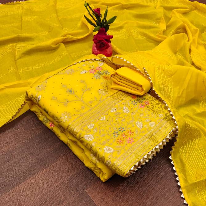 Ds Designer Chanderi Non Catalog Dress Material Wholesale Suppliers In Mumbai
